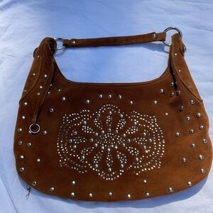 Bebe Suede Studded Boho Bag